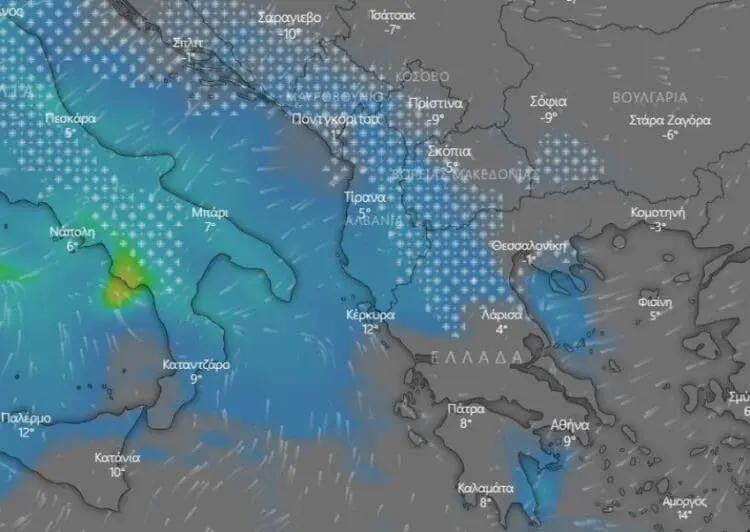 Μήδεια: Live η επέλαση της κακοκαιρίας - Οι περιοχές που θα ντυθούν στα λευκά