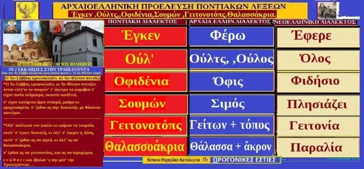 ΠΟΝΤΙΑΚΕΣ ΛΕΞΕΙΣ ΜΕ ΑΡΧΑΙΟΕΛΛΗΝΙΚΗ ΡΙΖΑ