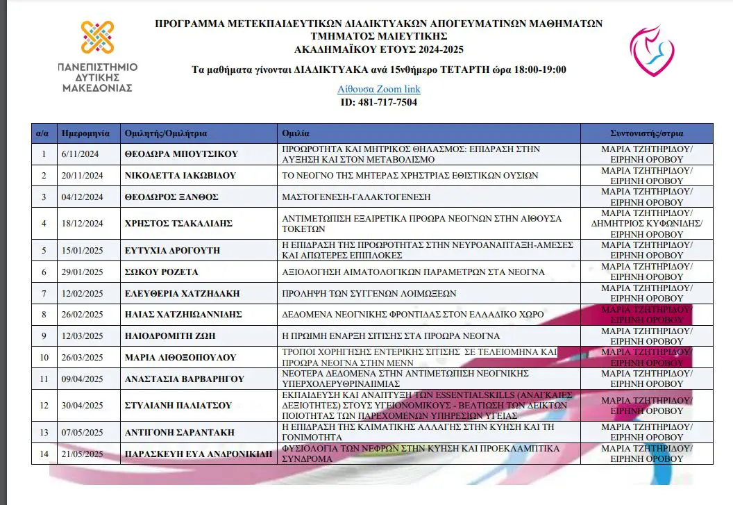 Eordaialive.com - Τα Νέα της Πτολεμαΐδας, Εορδαίας, Κοζάνης Τμήμα Μαιευτικής Πανεπιστημίου Δυτικής Μακεδονίας | Συνεχίζονται για δεύτερη χρονιά τα Μετεκπαιδευτικά Απογευματινά Μαθήματα ακαδημαϊκού έτους 2024-25.