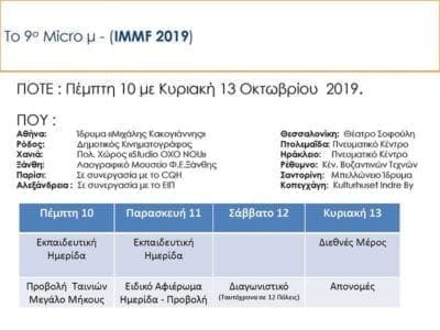 INTERNATIONAL ΜICRO μ FESTIVAL 2019: Από τις 9 ως τις 13 Οκτωβρίου - Ταυτόχρονα σε δώδεκα πόλεις της Ελλάδας και του εξωτερικού - Eordaialive.com