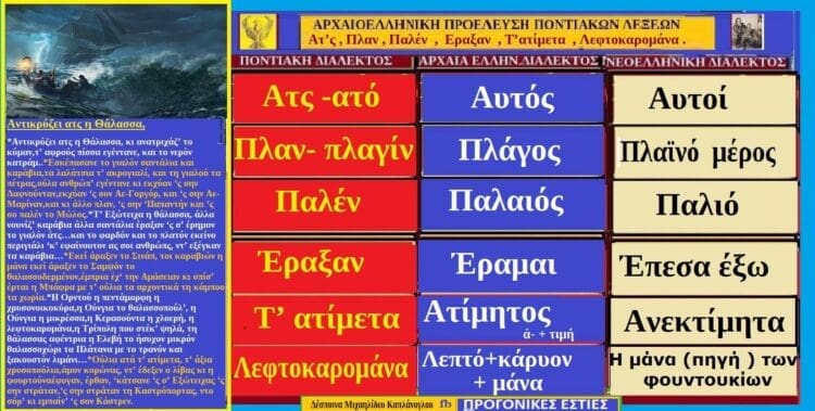Λέξεις και φράσεις τη ποντιακής διαλέκτου με αρχαιοελληνικές ρίζες Ατ’ς, Πλαν , Παλέν , Εραξαν ,Τ’ ατίμετα , Λεφτοκαρομάνα - Eordaialive.com