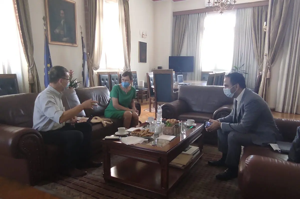 Συνάντηση του Δημάρχου Κοζάνης Λάζαρου Μαλούτα με τη Γενική Πρόξενο της Γερμανίας στη Θεσσαλονίκη Σίβυλλα Μπέντικ