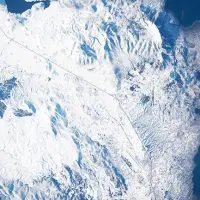 Μια όμορφη φωτογραφία της χιονισμένης Ελλάδας από τον Διεθνή Διαστημικό Σταθμό