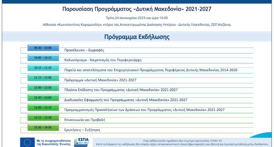 Eordaialive.com - Τα Νέα της Πτολεμαΐδας, Εορδαίας, Κοζάνης Εκδήλωση παρουσίασης του Προγράμματος «Δυτική Μακεδονία» του ΕΣΠΑ 2021-2027