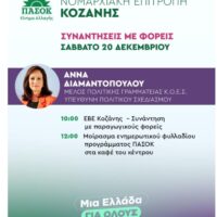 Πρόγραμμα Επίσκεψης της Άννας Διαμαντοπούλου στον Νομό Κοζάνης
