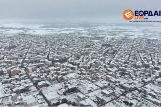 Η Πτολεμαΐδα ντύθηκε στα λευκά: Εντυπωσιακό βίντεο drone από το πρώτο χιόνι της χρονιάς!