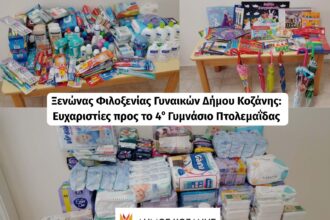 Ξενώνας Φιλοξενίας Γυναικών Δήμου Κοζάνης: Ευχαριστίες προς το 4ο Γυμνάσιο Πτολεμαΐδας