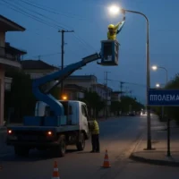 Συνεχίζονται οι εργασίες για αναβάθμιση, συντήρηση & επέκταση δικτύου δημοτικού ηλεκτροφωτισμού σε κεντρικές οδούς της πόλης Πτολεμαΐδας