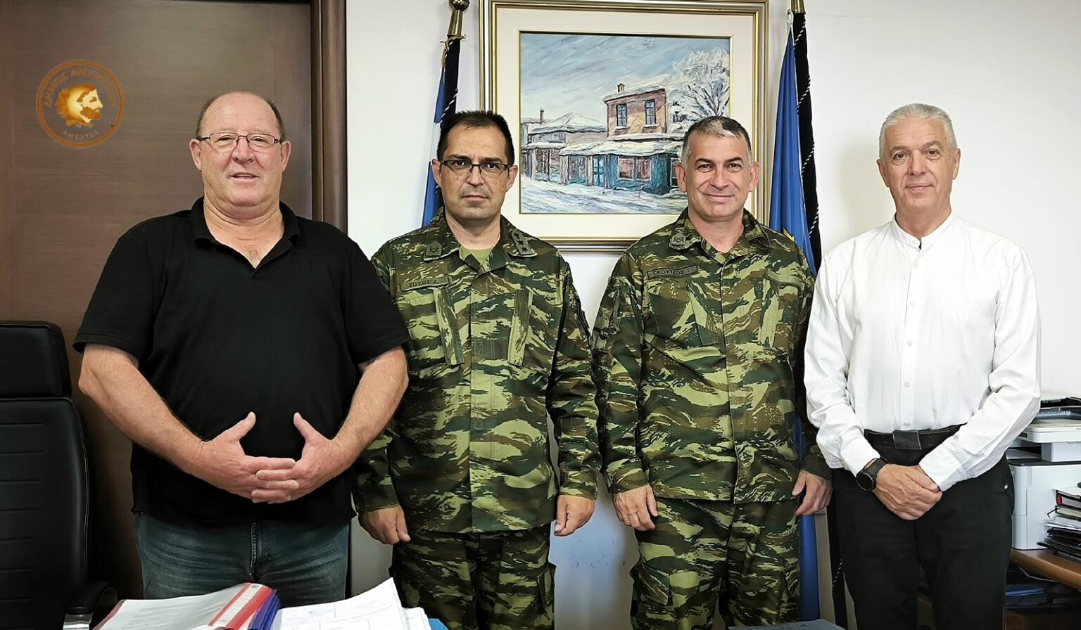 Εθιμοτυπική επίσκεψη του νέου Στρατοπεδάρχη του Στρατοπέδου Παπαπέτρου, στον Δήμαρχο Αμυνταίου